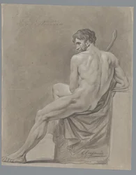 Desnudo masculino sentado, visto de espaldas (2º premio 1786)