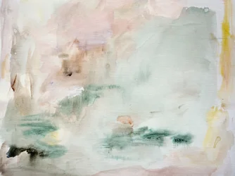 Paisaje onírico en tonos pastel suaves