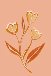 Flores de melocotón en tonos suaves