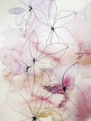 Flores en acuarela suave