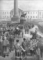 El fin de la guerra de Crimea: la proclamación de la paz en Charing Cross, abril de 1856, 1901.