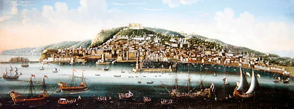 Una vista de la bahía de Nápoles
