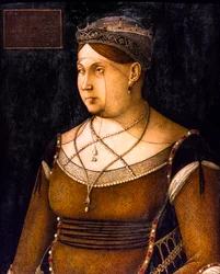 Retrato de Caterina Cornaro, reina de Chipre, hacia 1500 (óleo sobre madera)