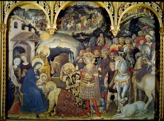 La adoración de los Magos (temple sobre madera)