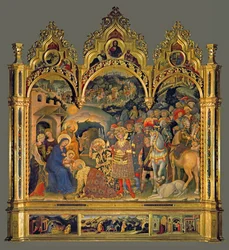 La Adoración de los Reyes Magos (temple sobre madera)