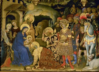 La Adoración de los Reyes Magos (temple sobre madera)
