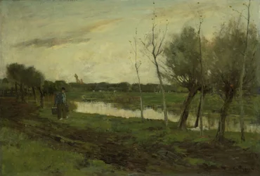 Paisaje con un canal
