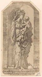 La Virgen coronada en un nicho