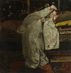 Niña en un Kimono Blanco