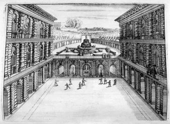 Diseño de castillo y jardín, 1664