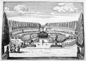 Diseño de fuente ornamental y jardín, 1664
