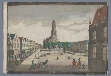 Vista de la Nieuwe Kerk en Delft Perspectiva de la Iglesia Nueva, así como del Markt en Delft