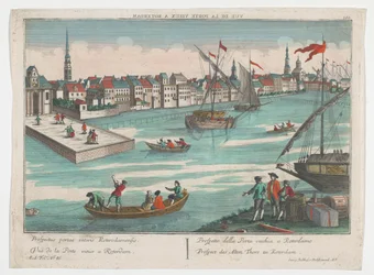 Vista del Ooster Oude Hoofdpoort en Rotterdam Prospect des Alten Thors zu Rotterdam (título sobre el objeto) Rotterdam (título de la serie)