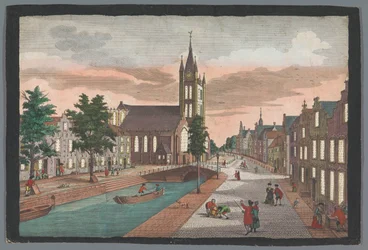 Vista de la Iglesia Vieja en Delft Prospect der Alten Kirche, der Stadt Delft (título sobre el objeto)