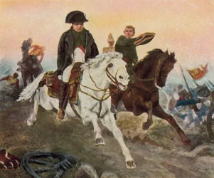 Napoleón huye en Waterloo