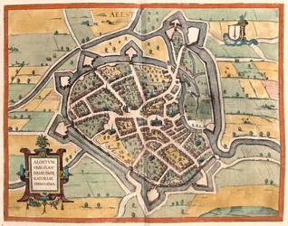 Aalst, Bélgica - en "Civitates Orbis Terrarum" de Georg Braun, Colonia 1617