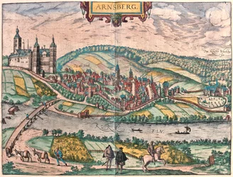 Arnsberg, Alemania - en "Civitates Orbis Terrarum" de Georg Braun, Colonia 1617