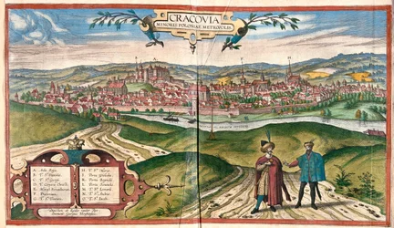 Cracovia,Polonia - en "Civitates Orbis Terrarum" de Georg Braun, Colonia 1617