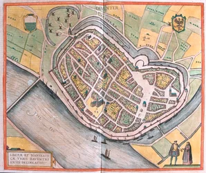 Deventer, Países Bajos - en "Civitates Orbis Terrarum" de Georg Braun, Colonia 1617