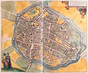 Dovai,Francia, en "Civitates Orbis Terrarum" de Georg Braun, Colonia 1617