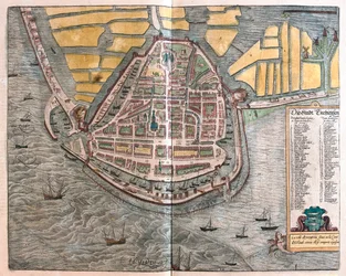 Enkhuizen, Países Bajos - en "Civitates Orbis Terrarum" de Georg Braun, Colonia 1617