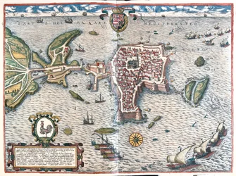 Gallipoli, Italia - en "Civitates Orbis Terrarum" de Georg Braun, Colonia 1617