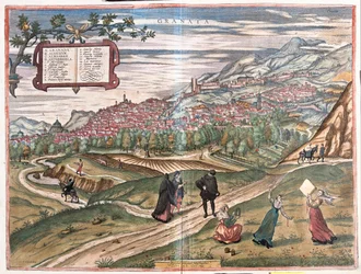 Granada, España - en "Civitates Orbis Terrarum" de Georg Braun, Colonia 1617