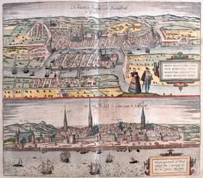 Konigsberg ( Alemania y Polonia), Riga (Letonia) - en "Civitates Orbis Terrarum" de Georg Braun, Colonia 1617