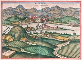 Kostajnica, Croacia - en "Civitates Orbis Terrarum" de Georg Braun, Colonia 1617