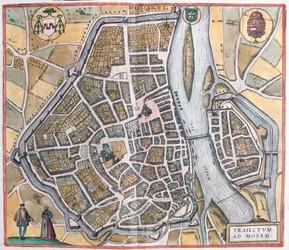 Maastricht, Países Bajos, en "Civitates Orbis Terrarum" de Georg Braun, Colonia 1617