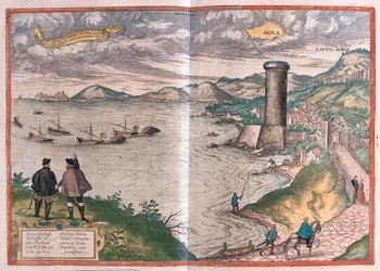 Mola de Bari, Italia - en "Civitates Orbis Terrarum" de Georg Braun, Colonia 1617