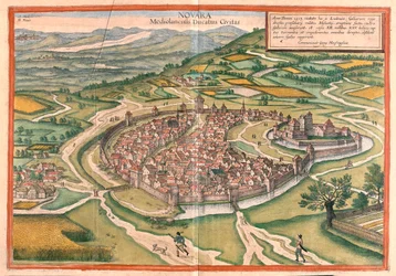 Novara, Italia - en "Civitates Orbis Terrarum" de Georg Braun, Colonia 1617