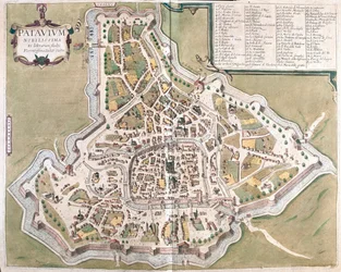 Padua, Italia - en "Civitates Orbis Terrarum" de Georg Braun, Colonia 1617