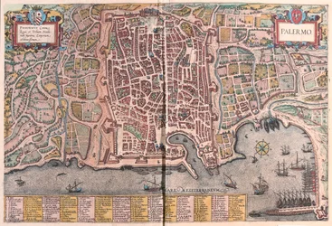 Palermo, Italia - en "Civitates Orbis Terrarum" de Georg Braun, Colonia 1617