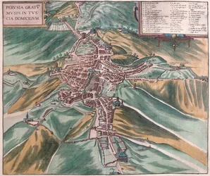 Perugia, Italia - en "Civitates Orbis Terrarum" de Georg Braun, Colonia 1617
