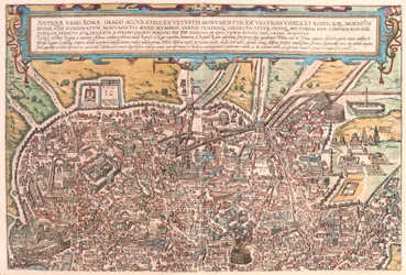 Roma, Italia - en "Civitates Orbis Terrarum" de Georg Braun, Colonia 1617
