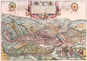Serravalle, Vittorio Veneto (Treviso), Italia - en "Civitates Orbis Terrarum" de Georg Braun, Colonia 1617