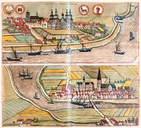 Tonning - Husum, Alemania - en "Civitates Orbis Terrarum" de Georg Braun, Colonia 1617