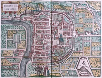 Trento, Italia - en "Civitates Orbis Terrarum" de Georg Braun, Colonia 1617