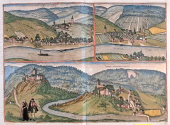 Zell, Berncastel, Manderscheid, Zell an der Mosel, Alemania - en "Civitates Orbis Terrarum" de Georg Braun, Colonia 1617