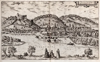 Pressburg Bratislava. De: Civitates orbis terrarium, 1588