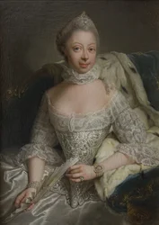 Princesa Carlota de Mecklemburgo-Strelitz, reina de Inglaterra - Retrato de la princesa Carlota de Mecklemburgo-Strelitz (1744-1818), Reina de Gran Bretaña, por Matthieu, Georg David (1737-1778)