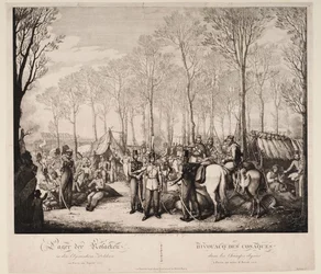 Bivouac de los cosacos en la Avenida de los Campos Elíseos en París en abril de 1814, 1814