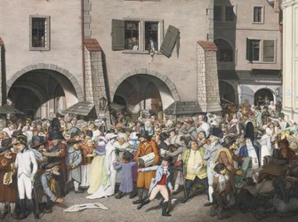 Mercado bullicioso, Praga, 1804
