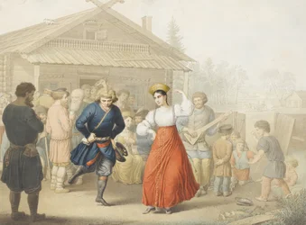 Fiesta fuera de una taberna