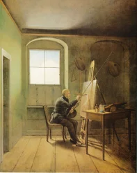 Alemán: Caspar David Friedrich en su estudio Caspar David Friedrich en su estudio (1811)