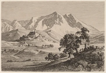 Vista de Albe y Monte Velino en los Abruzos