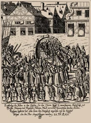 El levantamiento de Fettmilch. Reintroducción de los judíos en Frankfurt el 28 de febrero de 1616, c. 1616-1617