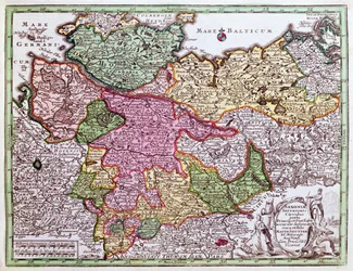 Mapa del norte de Alemania, de un atlas
