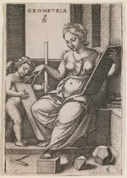 Geometria, de la serie "Las artes liberales", c.1541 (grabado)